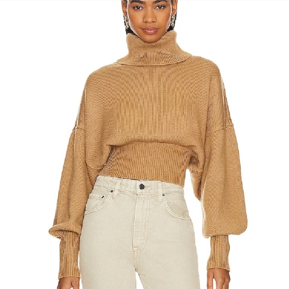 GRLFRND JOVANY CAMEL TURTLENECK SWEATER  XS - Picture 2 of 3